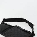 GUCCI GG Canvas Waist bag Black Silver 28566 Auth 180491-8