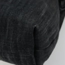 CHANEL COCO Markenkette Umhängetasche Denim Schwarz Silber CC Auth 180492SAV-10