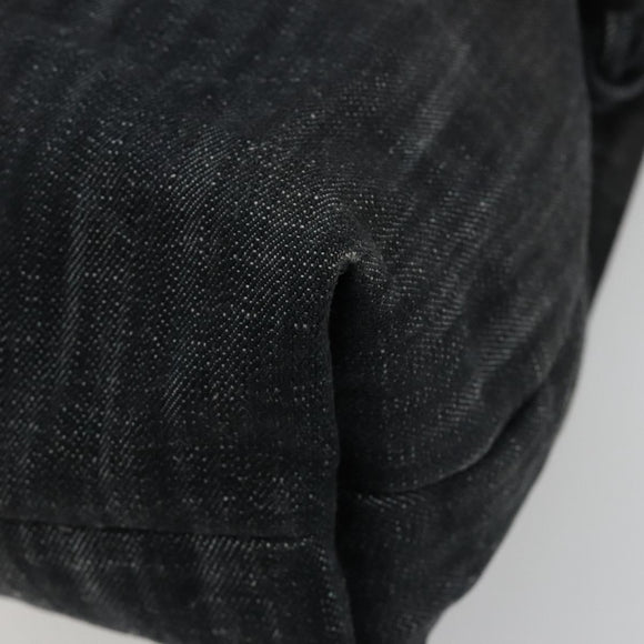 CHANEL COCO Markenkette Umhängetasche Denim Schwarz Silber CC Auth 180492SAV