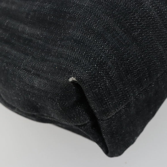 CHANEL COCO Markenkette Umhängetasche Denim Schwarz Silber CC Auth 180492SAV
