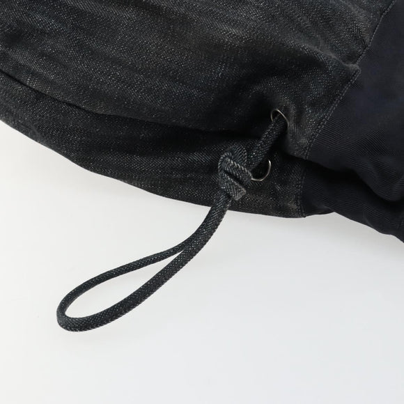 CHANEL COCO Markenkette Umhängetasche Denim Schwarz Silber CC Auth 180492SAV