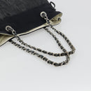 CHANEL COCO Markenkette Umhängetasche Denim Schwarz Silber CC Auth 180492SAV-7