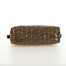FENDI Zucchino Canvas Mamma Baguette Bag Coated Canvas Beige Gold Auth 180493SAV-5