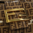 FENDI Zucchino Canvas Mamma Baguette Bag Coated Canvas Beige Gold Auth 180493SAV-19