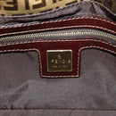FENDI Zucchino Canvas Mamma Baguette Bag Coated Canvas Beige Gold Auth 180493SAV-21