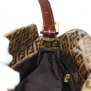 FENDI Zucchino Canvas Mamma Baguette Bag Coated Canvas Beige Gold Auth 180493SAV-23