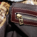 FENDI Zucchino Canvas Mamma Baguette Bag Coated Canvas Beige Gold Auth 180493SAV-24