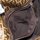 FENDI Zucchino Canvas Mamma Baguette Bag Coated Canvas Beige Gold Auth 180493SAV-25
