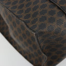 CELINE Macadam Canvas Draagtas PVC Leer Zwart Goud Auth 180495A-14