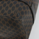 CELINE Macadam Canvas Draagtas PVC Leer Zwart Goud Auth 180495A-16