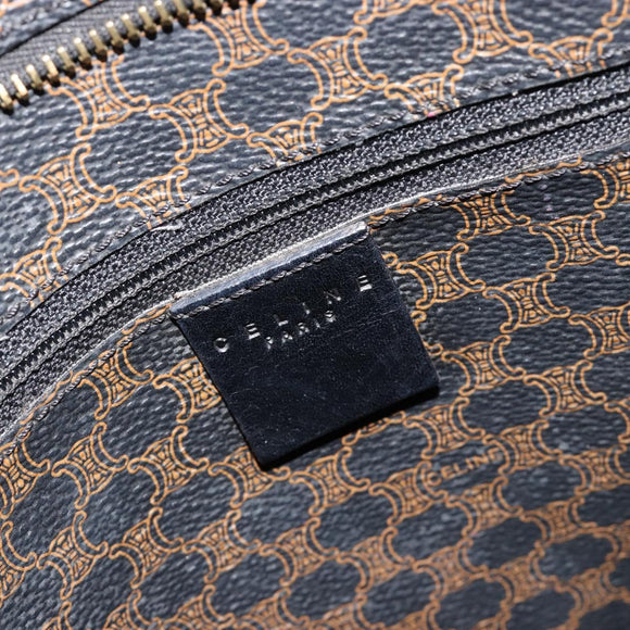 CELINE Macadam Canvas Draagtas PVC Leer Zwart Goud Auth 180495A