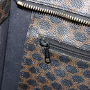 CELINE Macadam Canvas Draagtas PVC Leer Zwart Goud Auth 180495A-21