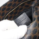CELINE Macadam Canvas Draagtas PVC Leer Zwart Goud Auth 180495A-12
