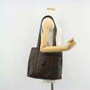 CELINE Macadam Canvas Draagtas PVC Leer Zwart Goud Auth 180495A-23