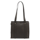 CELINE Macadam Canvas Draagtas PVC Leer Zwart Goud Auth 180495A-2