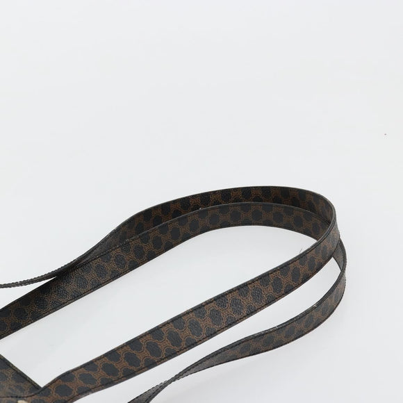CELINE Macadam Canvas Draagtas PVC Leer Zwart Goud Auth 180495A