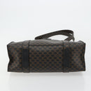 CELINE Macadam Canvas Draagtas PVC Leer Zwart Goud Auth 180495A-5