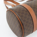CELINE Macadam Canvas Handtas PVC Leer Bruin Goud Auth 180496A-15