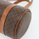 CELINE Macadam Canvas Handtas PVC Leer Bruin Goud Auth 180496A-16