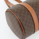 CELINE Macadam Canvas Handtas PVC Leer Bruin Goud Auth 180496A-17