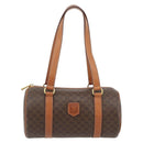 CELINE Macadam Canvas Handtas PVC Leer Bruin Goud Auth 180496A-13