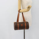 CELINE Macadam Canvas Handtas PVC Leer Bruin Goud Auth 180496A-22
