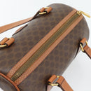 CELINE Macadam Canvas Handtas PVC Leer Bruin Goud Auth 180496A-6