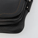 Salvatore Ferragamo Gancini Shoulder Bag Leather Black Silver Auth 180500A-14