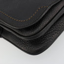 Salvatore Ferragamo Gancini Shoulder Bag Leather Black Silver Auth 180500A-15