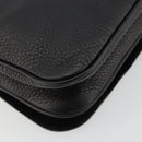 Salvatore Ferragamo Gancini Shoulder Bag Leather Black Silver Auth 180500A-17