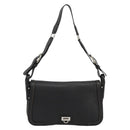 Salvatore Ferragamo Gancini Shoulder Bag Leather Black Silver Auth 180500A-13