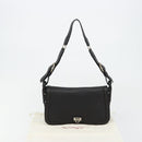 Salvatore Ferragamo Gancini Shoulder Bag Leather Black Silver Auth 180500A-12