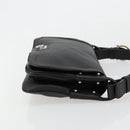 Salvatore Ferragamo Gancini Shoulder Bag Leather Black Silver Auth 180500A-3