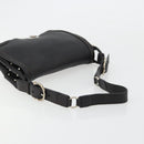 Salvatore Ferragamo Gancini Shoulder Bag Leather Black Silver Auth 180500A-7