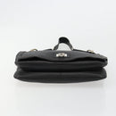 Salvatore Ferragamo Gancini Shoulder Bag Leather Black Silver Auth 180500A-5