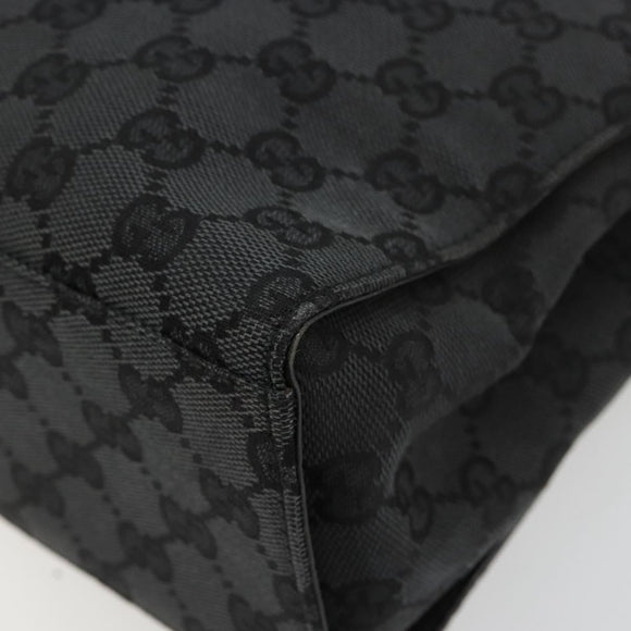 GUCCI GG Canvas Bamboo Hand Bag Black Silver 002 1016 Auth 180509A