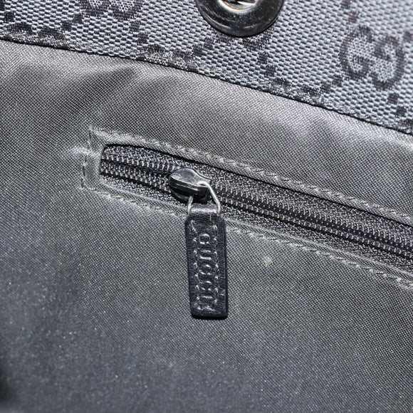 GUCCI GG Canvas Bamboo Hand Bag Black Silver 002 1016 Auth 180509A
