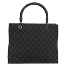 GUCCI GG Canvas Bamboo Hand Bag Black Silver 002 1016 Auth 180509A-2