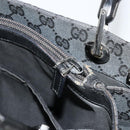 GUCCI GG Canvas Bamboo Hand Bag Black Silver 002 1016 Auth 180509A-21