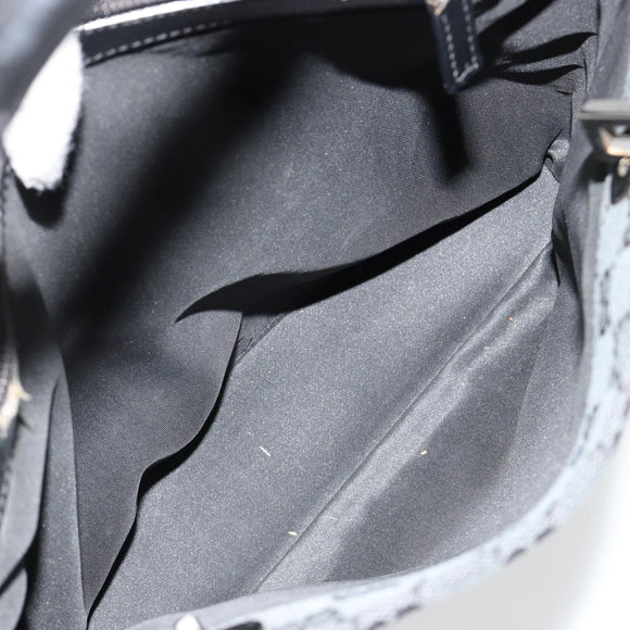 GUCCI GG Canvas Bamboo Hand Bag Black Silver 002 1016 Auth 180509A