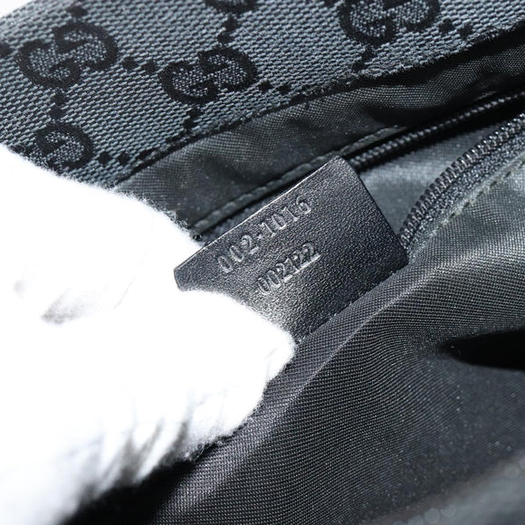 GUCCI GG Canvas Bamboo Hand Bag Black Silver 002 1016 Auth 180509A