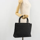 GUCCI GG Canvas Bamboo Hand Bag Black Silver 002 1016 Auth 180509A-25
