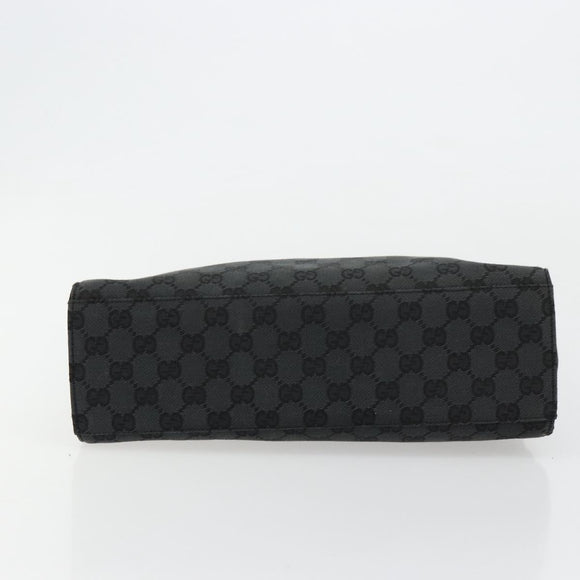 GUCCI GG Canvas Bamboo Hand Bag Black Silver 002 1016 Auth 180509A