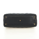 Christian Dior Canage Hand Bag Lamb Skin Black Gold Auth 180510SAM-5