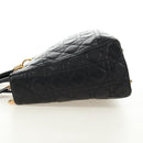 Christian Dior Canage Hand Bag Lamb Skin Black Gold Auth 180510SAM-3
