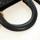 Christian Dior Canage Hand Bag Lamb Skin Black Gold Auth 180510SAM-7