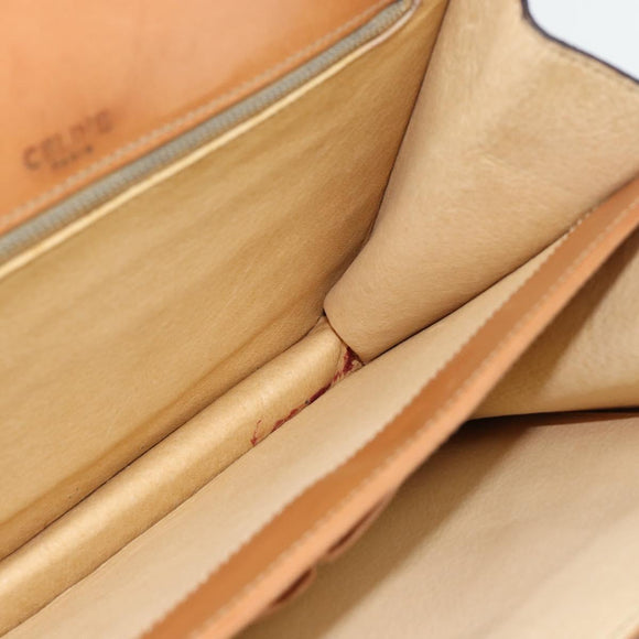CELINE Macadam Canvas Hand Bag PVC Leather Brown Gold Auth 180512A
