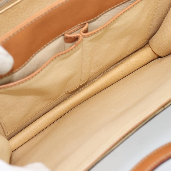 CELINE Macadam Canvas Hand Bag PVC Leather Brown Gold Auth 180512A