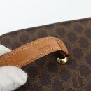 CELINE Macadam Canvas Hand Bag PVC Leather Brown Gold Auth 180512A-23