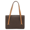 CELINE Macadam Canvas Hand Bag PVC Leather Brown Gold Auth 180512A-3